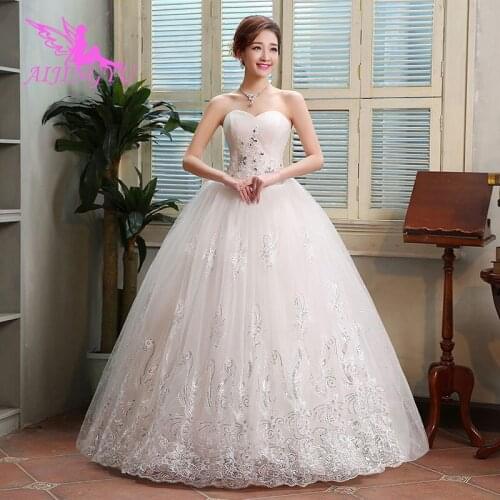 AIJINGYU 2021 girl Customized new hot selling cheap ball gown lace up back formal bride dresses wedding dress WU233
