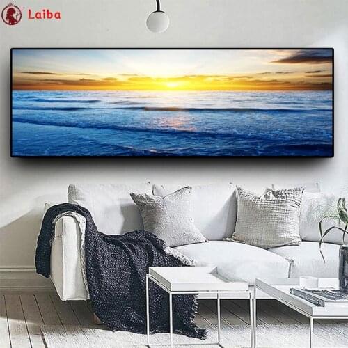 Diy Diamond Painting Sea sunset scenery Diamond Embroidery Full square round drilling 5d Diamond Mosaic kits