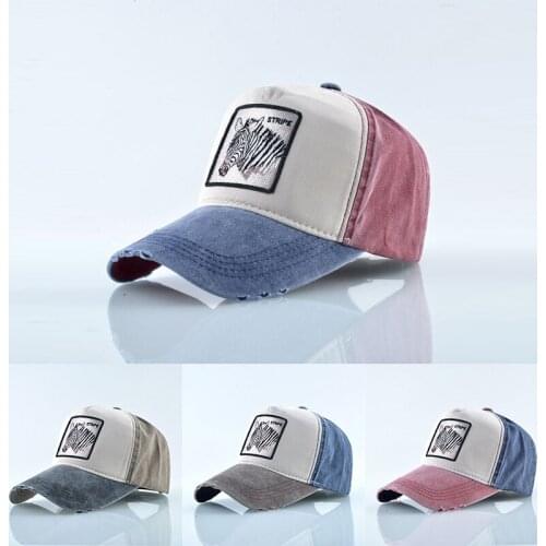 Unisex Outdoor Sports/Travel Cotton Adjustable Sunhat All-match Couple Hats Animal Zebra Embroidered Baseball Cap Hip-Hop Cap