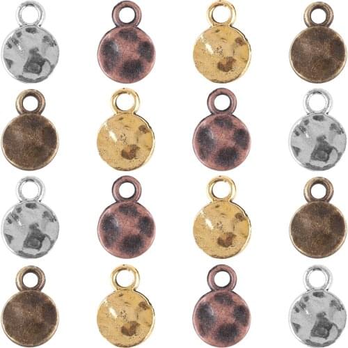 30Pcs/Lot Wholesale Finding Tibetan Silver-color Round Shaped Pendant Spacer Beads for Jewelry Making DIY Necklace Bracelet