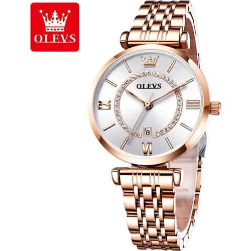 Relogio Feminino Women Watch OLEVS Top Brand Luxury Fashion Ladies Quartz Watch Stainless Steel Casual Waterproof Clock Girl