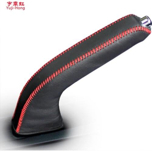 Yuji-Hong Car Handbrake Covers Case for Mitsubishi Lancer EX Outlander 2013 Genuine Leather Lancer-ex Handbrake Grips Cover