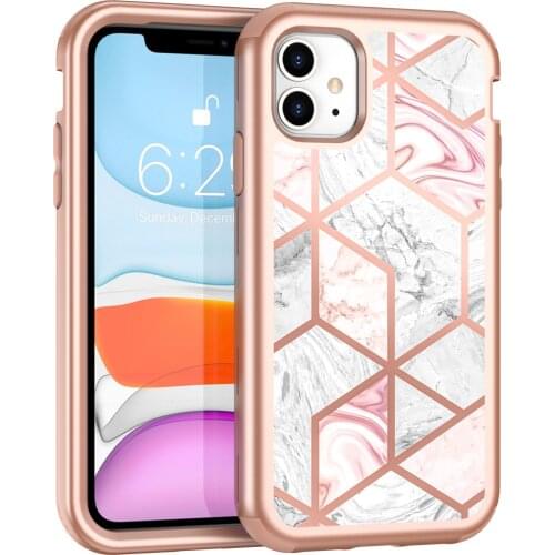 For iPhone 12 Pro Max Case, Cute Marble Airbag Series | 15Ft. Drop Tested | Dual Layer Rugged Bumper Heavy Duty Protective Cover