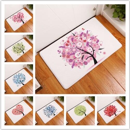 Color The Tree Floor Mats Living Rooms Anti-slip Carpet for Bedroom Kitchen Bathroom Rug Welcome Mats for Front Door