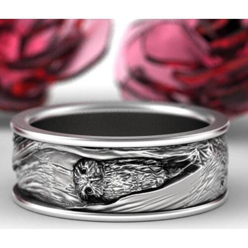 Gothic Vintage Silver Colour Owl Ring Steampunk Mens Ring Party Jewelry Brothers Gifts Mens Jewelry