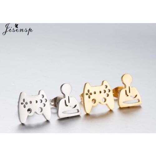 Jisensp Korean Style Punk Gamepad Stainless Steel Earrings Game Controller Stud Earrings Fashion Jewelry for Women Party Gift