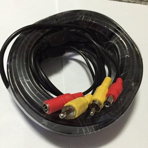 10m 15m 20m Video Power 5m RCA Cable For AHD 1080P CCTV Security Cameras 16ft DC 2.1 Cable Single RCA AHD DVR Systems