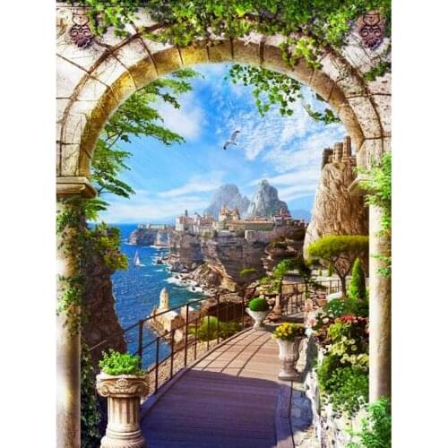 GATYZTORY DIY Painting By Numbers Garden Landscape HandPainted Art Gift Scenery Canvas Drawing Home Decor 60x75cm Frame