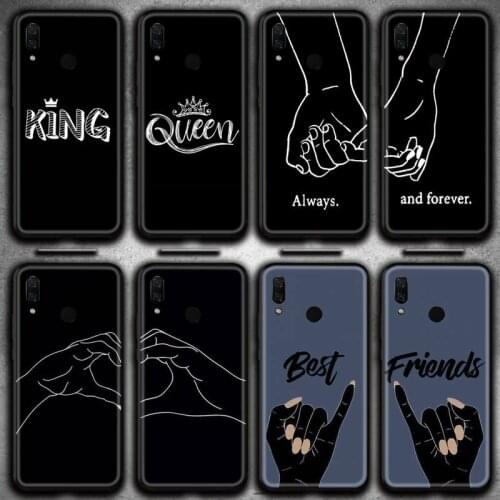 King Queen Best Friends Couple Phone Case Huawei Y6P Y8S Y8P Y5II Y5 Y6 2019 P Smart Prime Pro