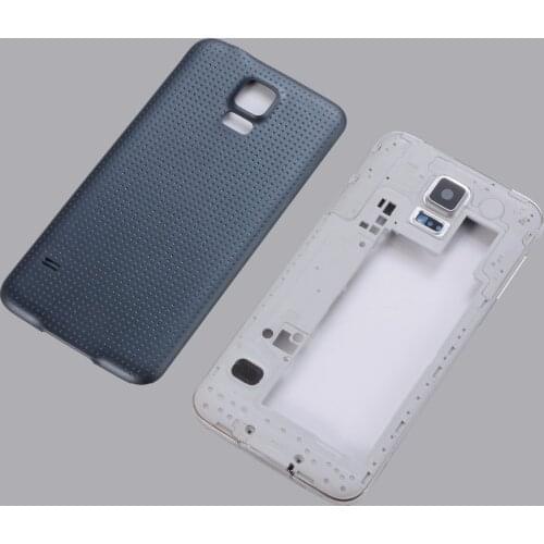 Housing For Samsung Galaxy S5 i9600 G900F G900T G900V G900M G900P G900A Middle Frame Bezel Cover +Battery Back Rear Door Case
