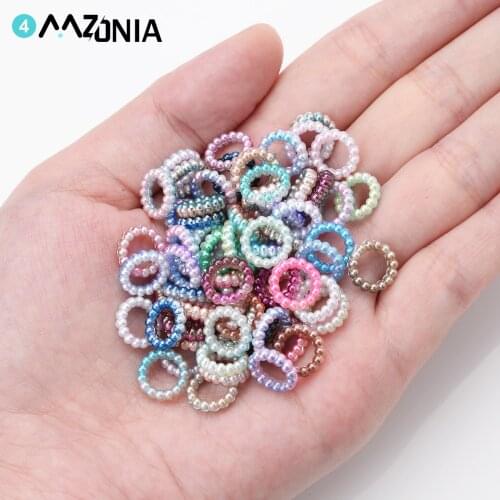 100pcs/lot 10mm Imitation Pearl Round Beads ABS Colorful Acrylic Gradient Beads For Jewelry Making Diy Garment Beads Crafts