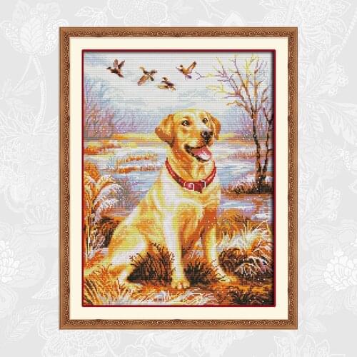 Labrador Retriever Patterns Printed Fabric 14ct 11ct Cross Stitch kits DIY Handmade Crafts Beginner Embroidery Needlework Sets