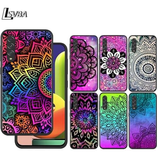 Mandala Yoga Art for Samsung Galaxy A90 A80 A70 A60 A50 A40 M30 A20E A2Core A10S A10E Silicon Soft Black Phone Case