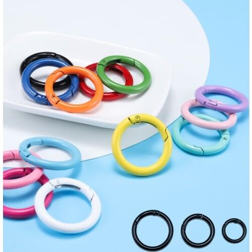 5Pcs Multicolor Metal Spring Clasps Openable Round Carabiner Keychain Bag Clips Hook Dog Chain Buckles Connector For DIY Jewelry