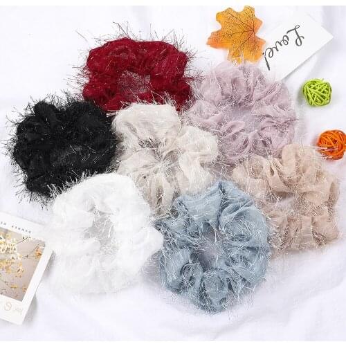 LOVINGSHA Cute Hair Accessories Ladies Women Hair Tie Striped Lady Scrunchies Ponytail Hair Female Girl Holder Rope FC153