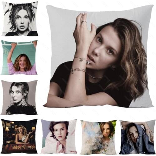 Pillow Cover Customize Millie Bobby Brown Pillowcase Modern Home Decorative Pillow Case 45X45cm