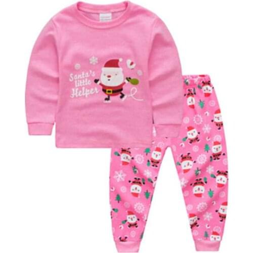 New Years Baby Kids Pyjamas Childrens Cartoon Sleepwear Boys Girls Christmas Pajamas Set Cotton Long-Sleeve Home Clothes Winter