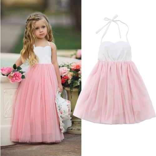 EACHIN Girls Dresses Summer New Baby Girls Dress Tulle Patchwork Sleevesless Long Dress Baby Girls Clothes Princess Dress