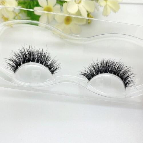 Transparent stem Mink Hair Eyelashes reusable Natural 3D Mink Messy Popular short False Eyelash Full Strip Eyelashes Extension