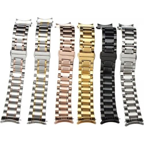 16 18 20 22mm Watch Band For LONGINES Watch Stainless Steel Bracelet Wristband Curved End Butterfly Buckle Wristband Strap Belt