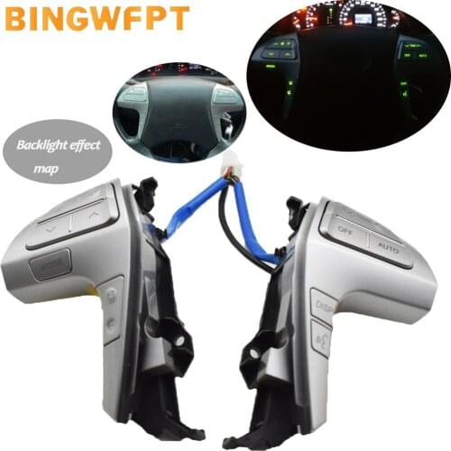 Silver Steering Wheel Audio Control Switch Button For Toyota Camry Highlander Hilux Corolla Innova