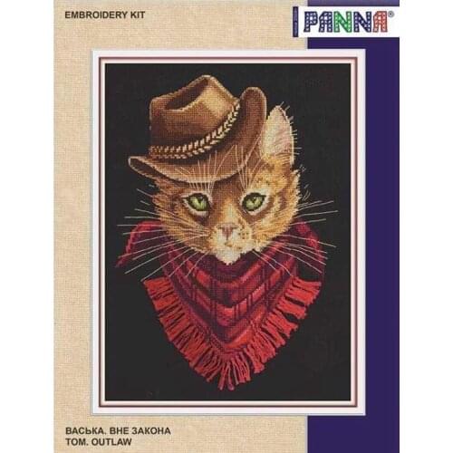 Top Customzied Embroidery Cute Cat Tom Modern Cross Stitch Border Patterns with 100% Cotton Floss & Free Shipping for Wall Decor