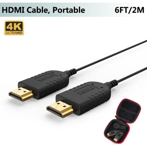 FOINNEX Ultra Thin HDMI Cable 6FT, 4K Hyper Super Flexible Slim HDMI Cord, Worlds Extreme Thinnest HDMI Cables for Gimbal