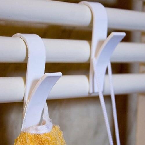 Kitchen Bathroom Hanger Clips Storage Racks White Clear Hanger Heated Towel Radiator Rail Clothes Scarf Hanger Hooks Holder U3