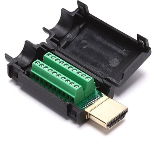 1PCS HDMI 2.0 Adapter Connector Breakout To 20P Terminal Board With Housing Shell