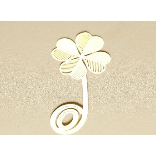1PC Bookmark New Four-leaf Clover Reading Metal Clip Bookmark Gift Book Mark for Kids 2.1*5.1CM
