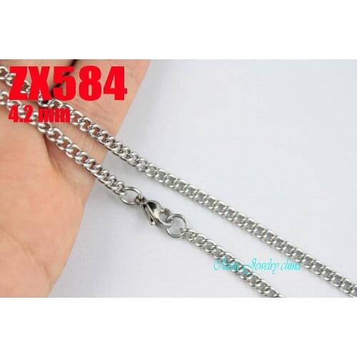 16"-38" length 4.2mm distorted chain stainless steel necklace women male fashion punk chains 20pcs ZX584