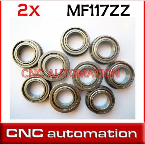 2pcs MF117ZZ Flange Bearings 7x11x3 mm Flange Bearings radial shaft