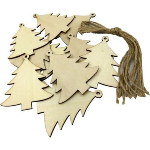 20pcs Christmas Tree Decorations Wooden Christmas Tree Shape Xmas Hanging Decorations Dropship