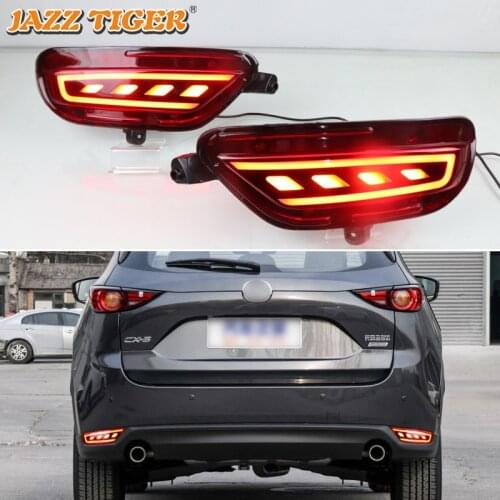 3-in-1 Functions Car LED Rear Fog Lamp Brake Light Turn Signal Light Bumper Decoration Lamp For Mazda CX-5 CX5 2017 - 2020