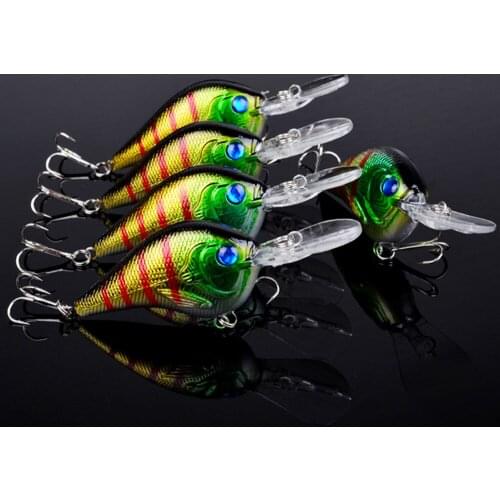 8PCS Topwater Fishing Crankbait Crank Minnow Fish Bass lure Feather hook baits 9.5cm/11g