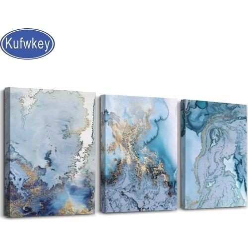 3 pcs diy diamond painting Blue Abstract Watercolor Landscape diamond embroidery full square round diamond mosaic rhinestone