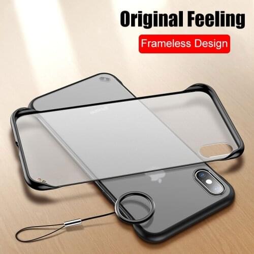 Frameless Clear Phone Case For iPhone X XS Max XR 11 Pro 7 8 Plus Matte Hard PC Transparent Cover For iPhone 6 6S Plus Coque
