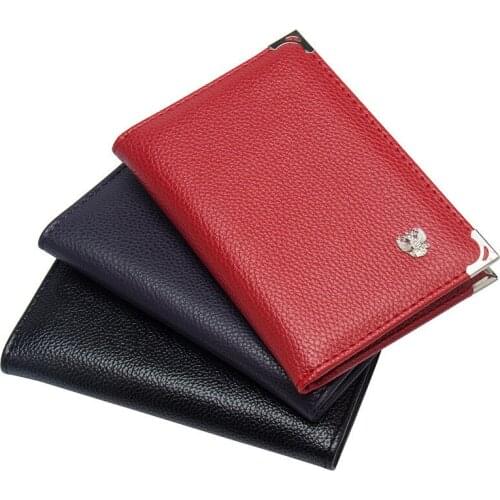 Russian Litchi Buckle Auto Driver License Bag PU Leather Cover for Car Driving Documents Card Credit Holder