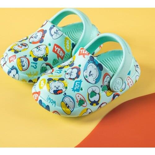 Kids Sandals for Boys Girls Unisex Children Beach Shoes 2021 Summer Brand New Slippers 2 In 1 Sandals Cartoon Fashion Anti-skid
