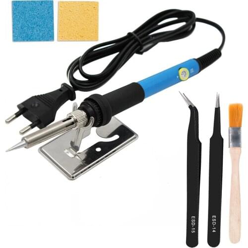 60W Adjustable Temperature Electric Soldering Iron 220V EU Plug Welding Solder Rework Station Heat Pencil Tips Repair Tool