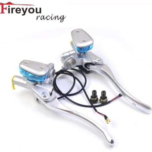 Chrome Motorcycle Brake Clutch Master Lever Hydraulic Cylinder Reservoir Universal 22mm for Honda Kawasaki Moto Pitbike ATV Disc