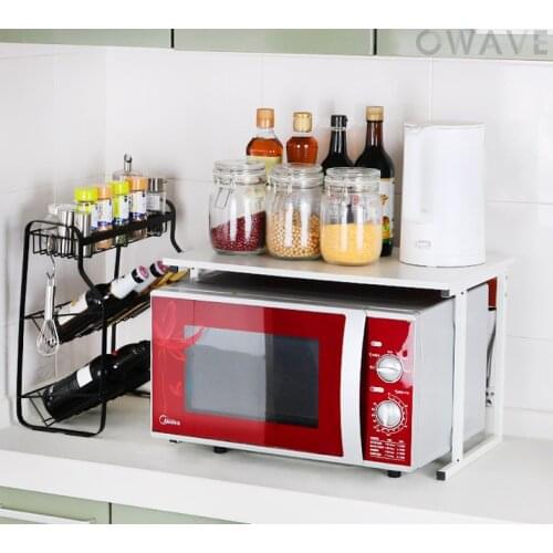Kitchen microwave shelf seasoning rack double table top oven rack