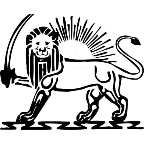 Cute Persian Lion Pattern High Quality Car Sticker Car Window Decoration Fashion Pvc Waterproof Decal Black/white, 19cm*16cm