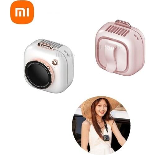 2021 New Xiaomi Cute Camera Portable Hanging Neck Fan Student Mini Fan Usb Charging Handheld Cooling Air Fan