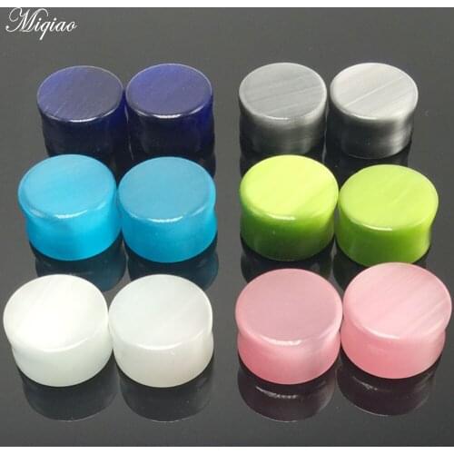 Miqiao 2 Pcs 6mm-16mm Six-color Ear Expander Auricle Stick Stone Ear Expander New EAR TUNNEL Ear Plugs