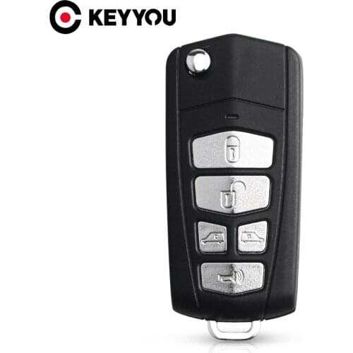 KEYYOU 10PCS/LOT 5 Buttons Modified Flip Remote Key Case Shell For Kia Sedona Mini Van Car Key Cover Case