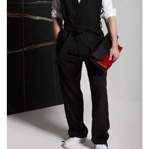 Mens woolen trousers 2020 autumn and winter new European and American show cold-proof thickened straight pants casual plus size