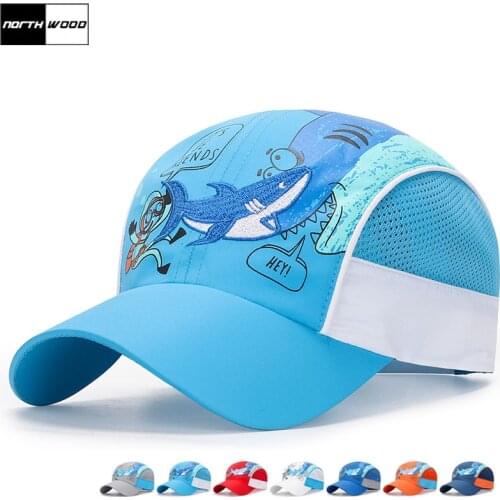NORTHWOOD Brand Cute Kids Summer Cap Sunscreen Childrens Baseball Cap Kids Quick Drying Cartoon Hat For Boy Girl Size 52-54cm