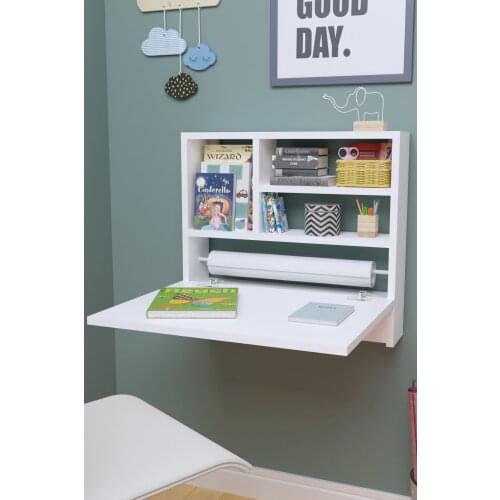 New model modern design desk bookcase White Wall Mounted Montessori Educational Child Bookshelf