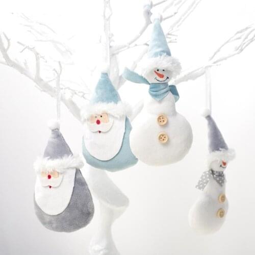 New Product Christmas Snowman Doll Pendant Cute Solid Color Cotton Pendant Christmas Decoration Hot Sale